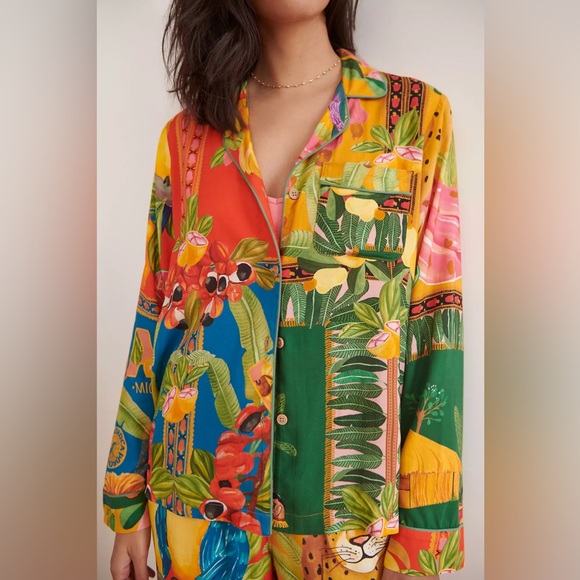 Farm Rio Hibiscus Pajama Set - Picture 2 of 8